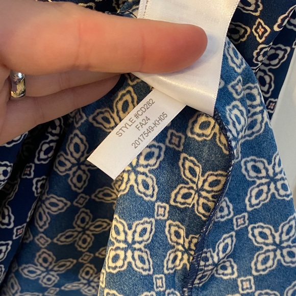 J. Crew Blue & White Geometric Top - Picture 8 of 8